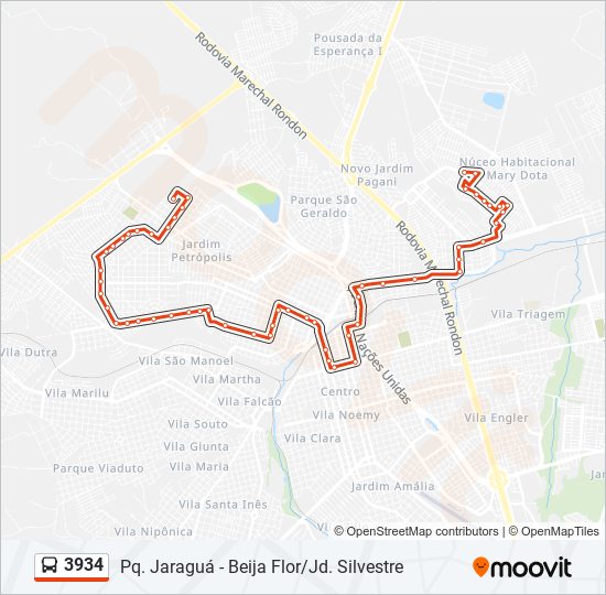 Mapa de 3934 de autobús