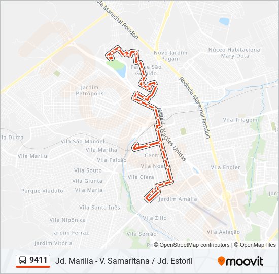 9411 Route: Schedules, Stops & Maps - V. Samaritana / Jd. Estoril - Via  Avenida Rodrigues Alves (Updated)