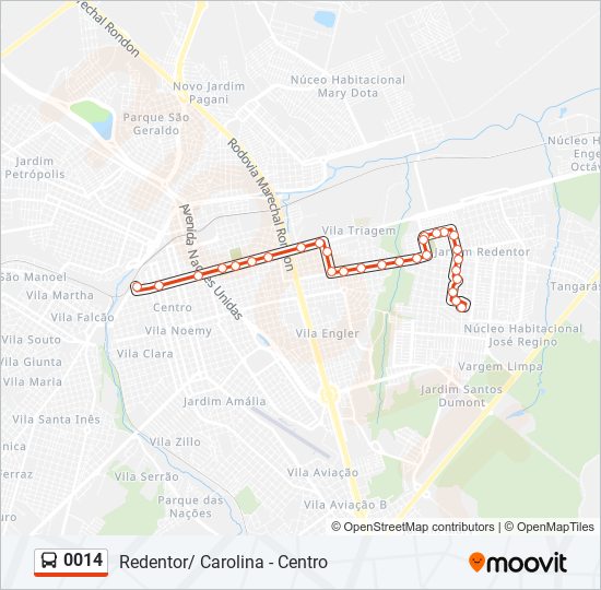 0014 bus Line Map