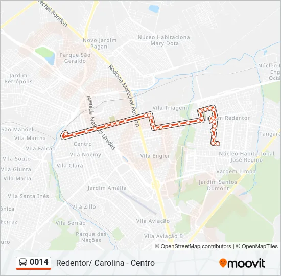 0014 Bus Line Map