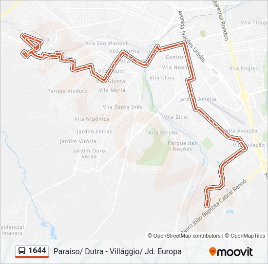 1644 Bus Line Map