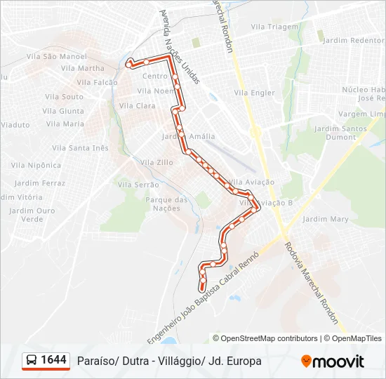 1644 Bus Line Map