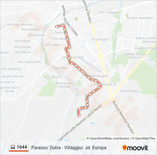 1644 Bus Line Map
