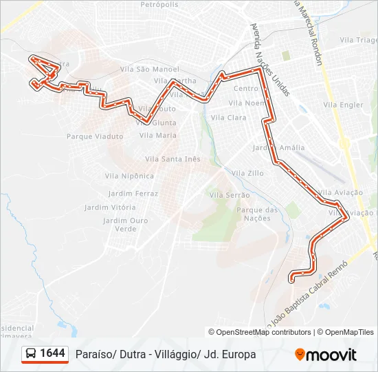 1644 Bus Line Map