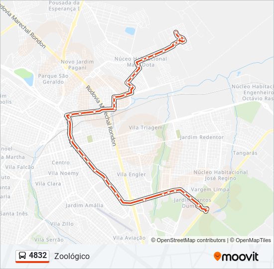 Mapa de 4832 de autobús