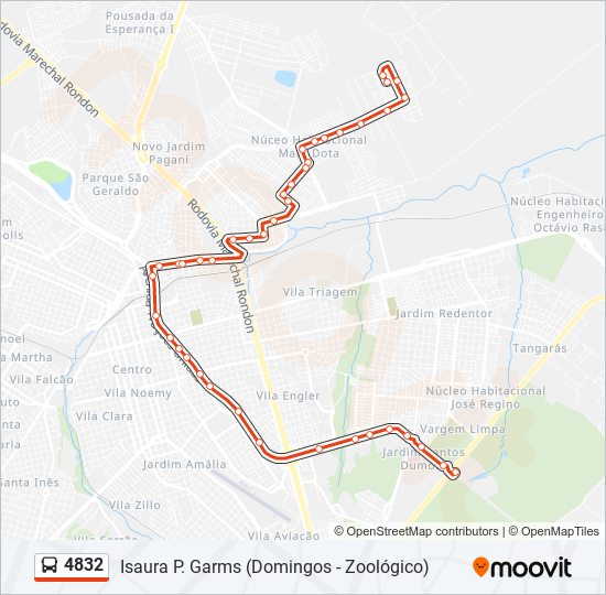 Mapa de 4832 de autobús