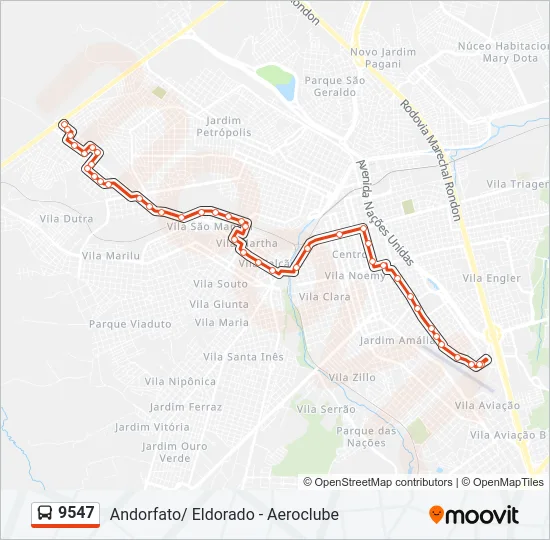 9547 Bus Line Map
