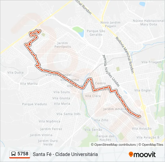 5758 Bus Line Map
