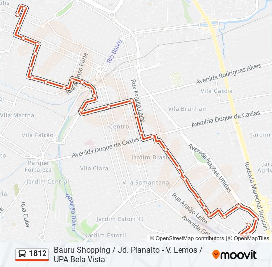 1812 Route: Schedules, Stops & Maps - Bauru Shopping / Jd. Planalto  (Updated)