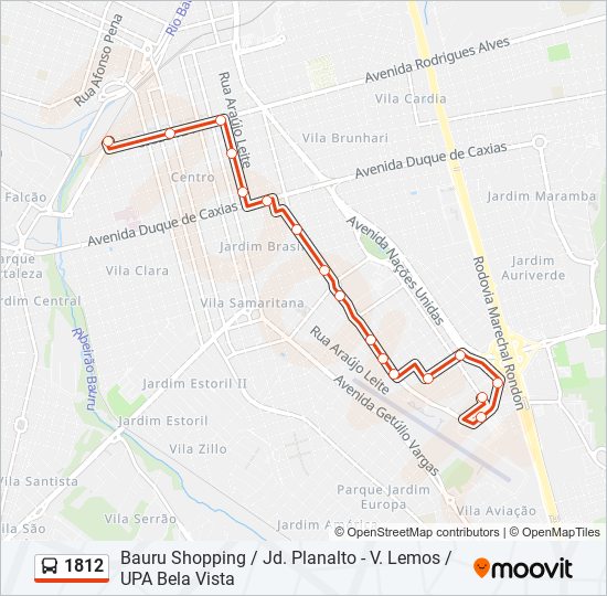 1812 Route: Schedules, Stops & Maps - Bauru Shopping / Jd. Planalto  (Updated)