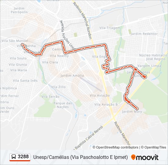 Mapa de 3288 de autobús