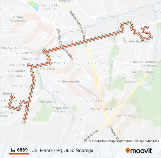 6869 Bus Line Map