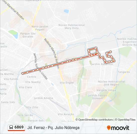 6869 Bus Line Map