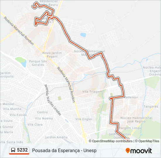 5232 Bus Line Map