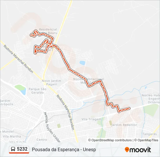 5232 Bus Line Map