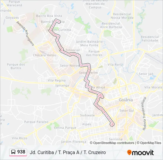 938 Bus Line Map