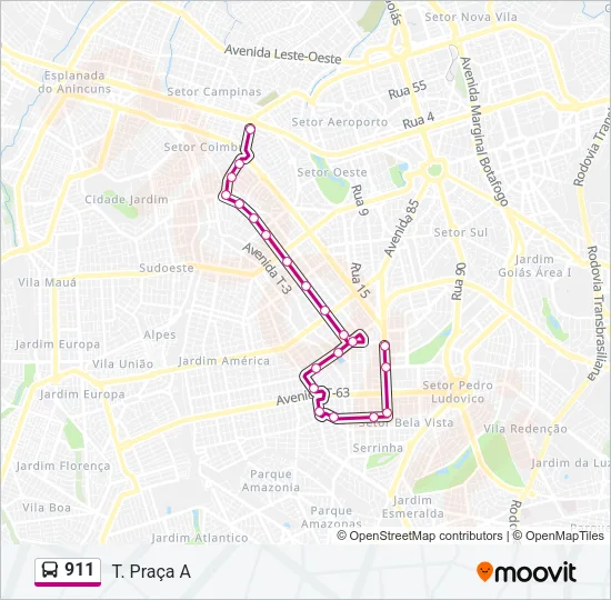 911 Bus Line Map