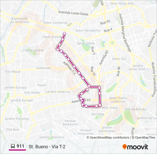 911 Bus Line Map