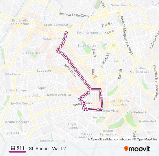 Mapa de 911 de autobús