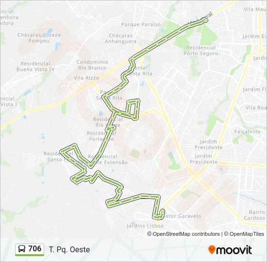 706 Bus Line Map