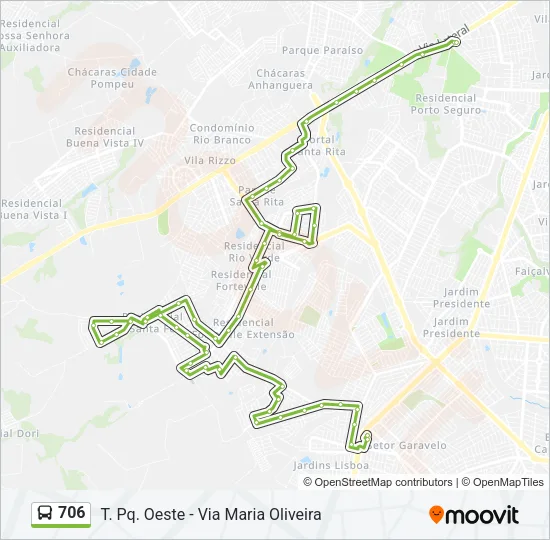 706 Bus Line Map