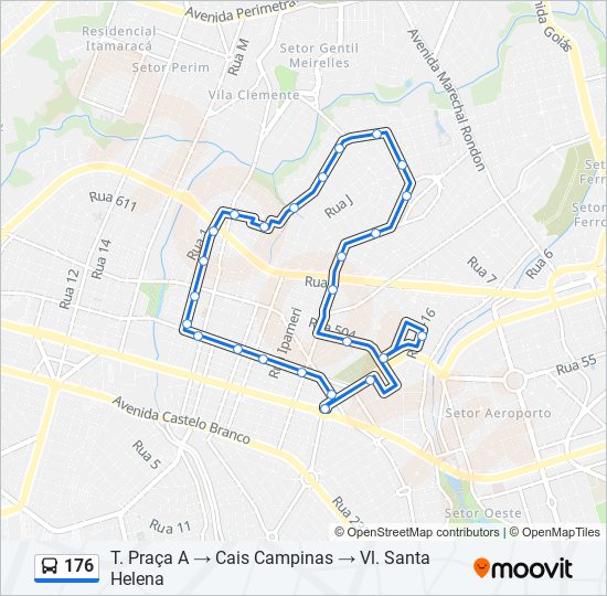 Mapa de 176 de autobús