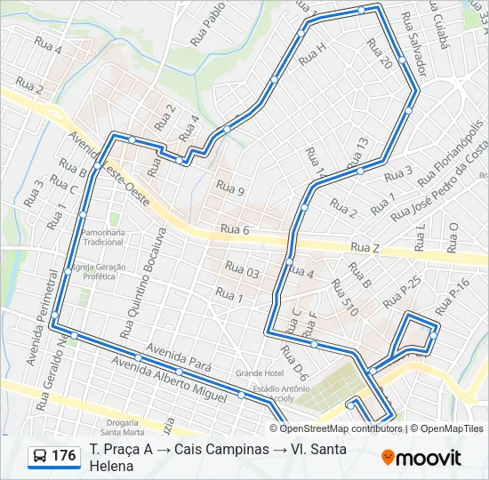 176 Bus Line Map