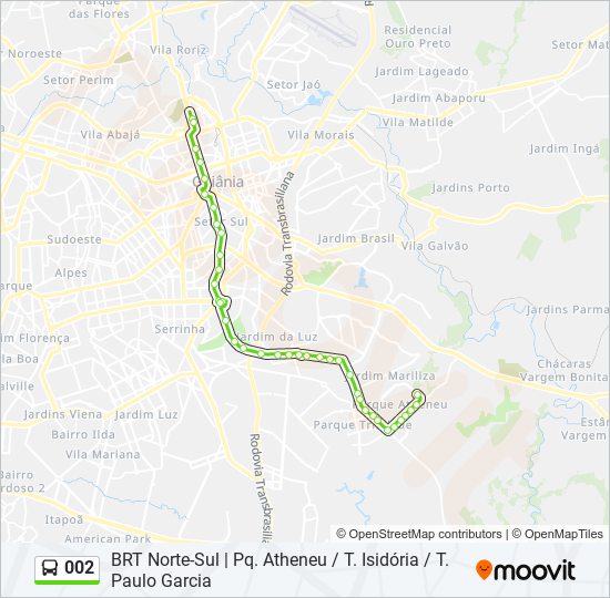 Mapa de 002 de autobús