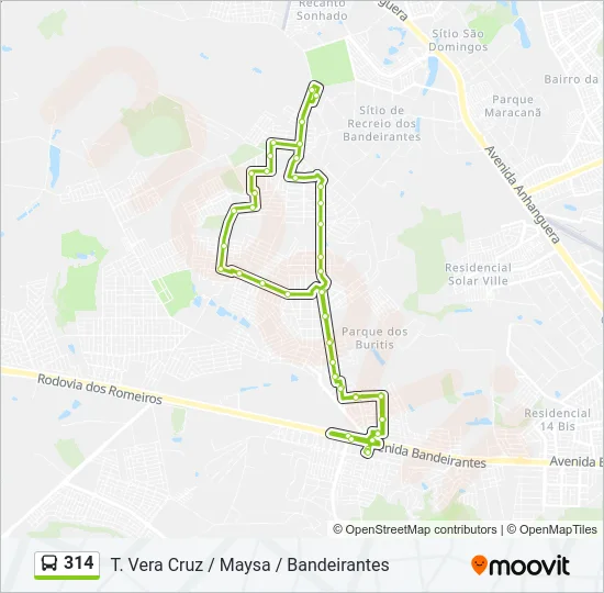 314 Bus Line Map