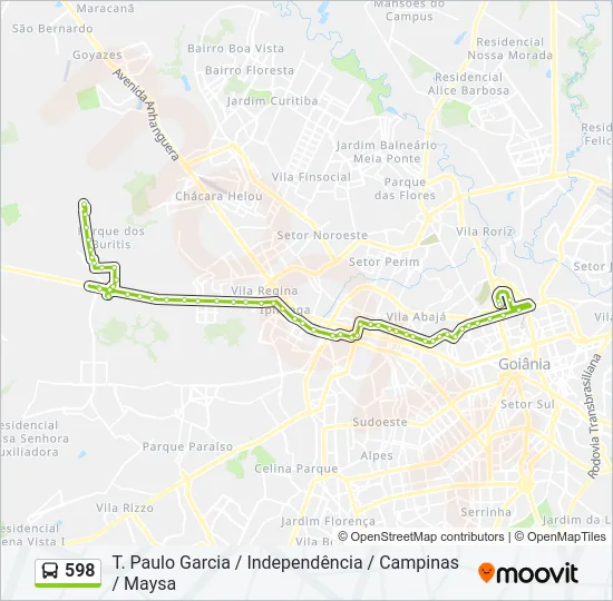 598 Bus Line Map