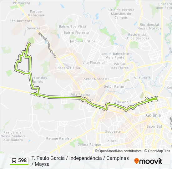 598 Bus Line Map