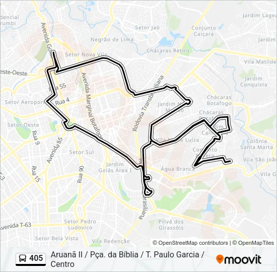 405 Bus Line Map