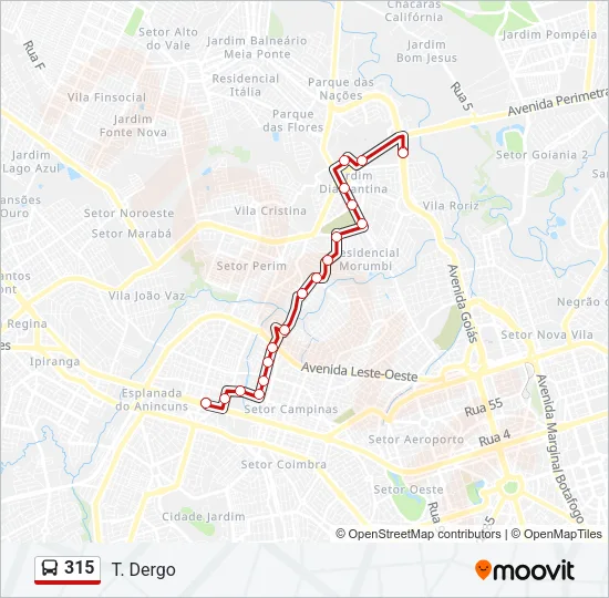 315 Bus Line Map