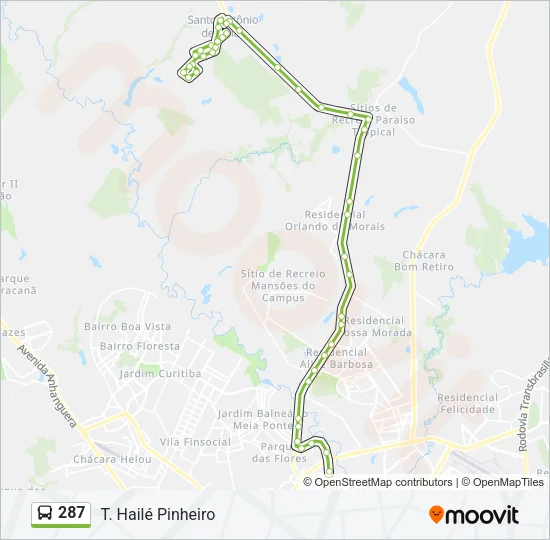 287 Bus Line Map