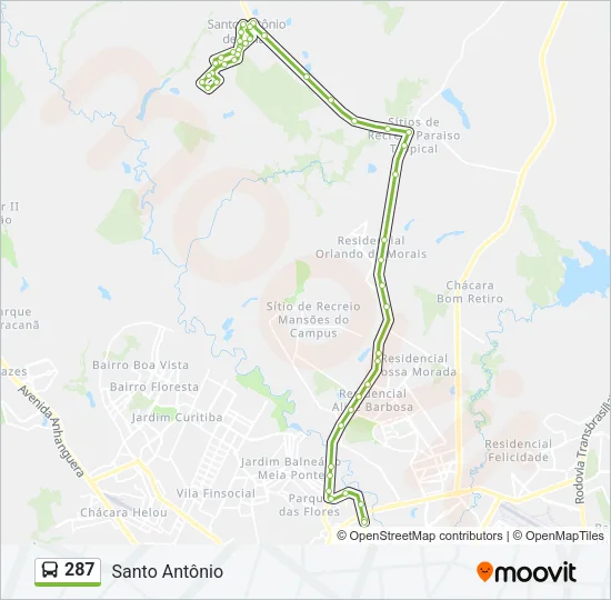 287 Bus Line Map
