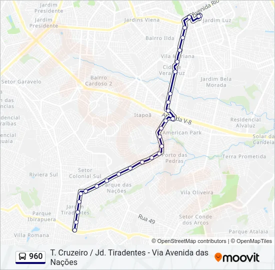 960 Bus Line Map