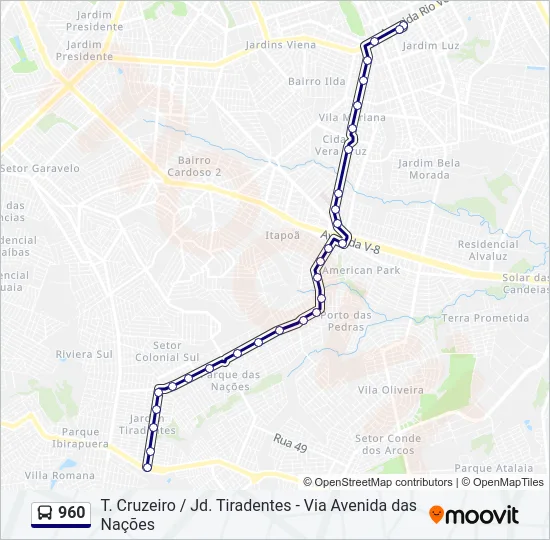 960 Bus Line Map