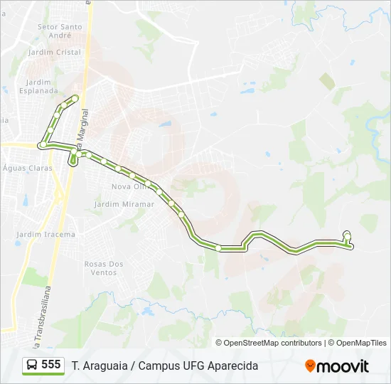 555 Bus Line Map