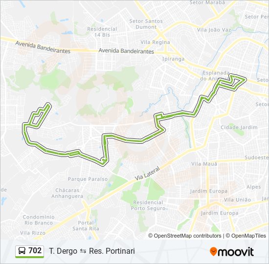 Mapa de 702 de autobús