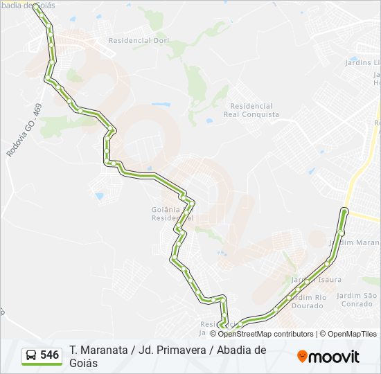 Mapa de 546 de autobús