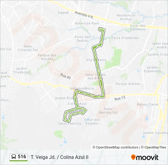 516 Bus Line Map