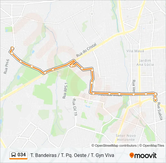 034 Bus Line Map