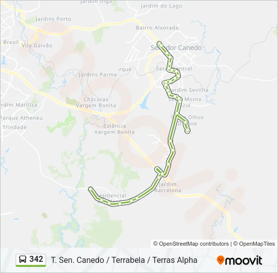342 Bus Line Map