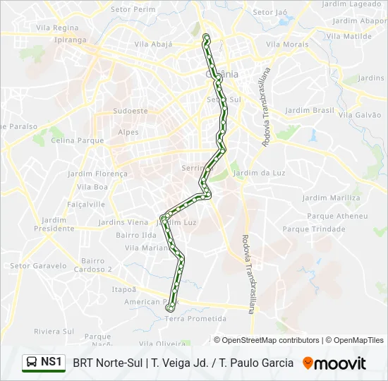NS1 Bus Line Map