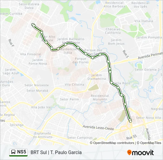 NS5 Bus Line Map