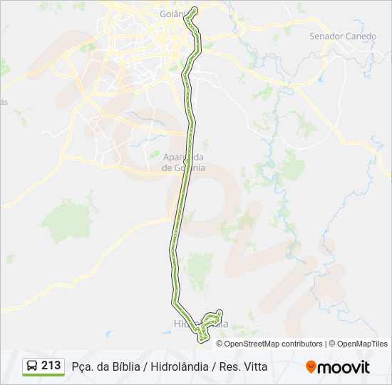 Mapa da linha 213 de ônibus