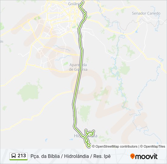 Mapa da linha 213 de ônibus