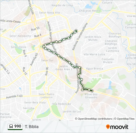 990 Bus Line Map