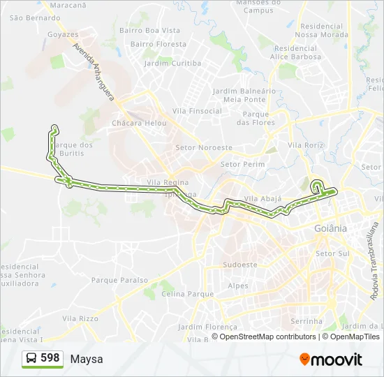 598 Bus Line Map