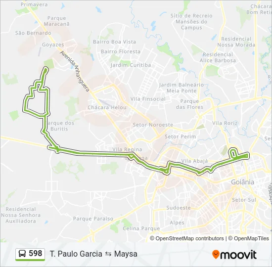 598 Bus Line Map
